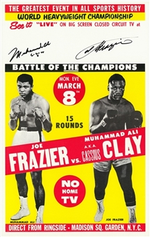 Original 1971 Muhammad Ali vs. Joe Frazier Dual Signed Closed-Circuit Poster (JSA)
